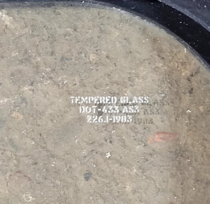 Used Black Radius Non Opening Window : 29 1/2" W x 17 1/2" H x 1 7/8" D