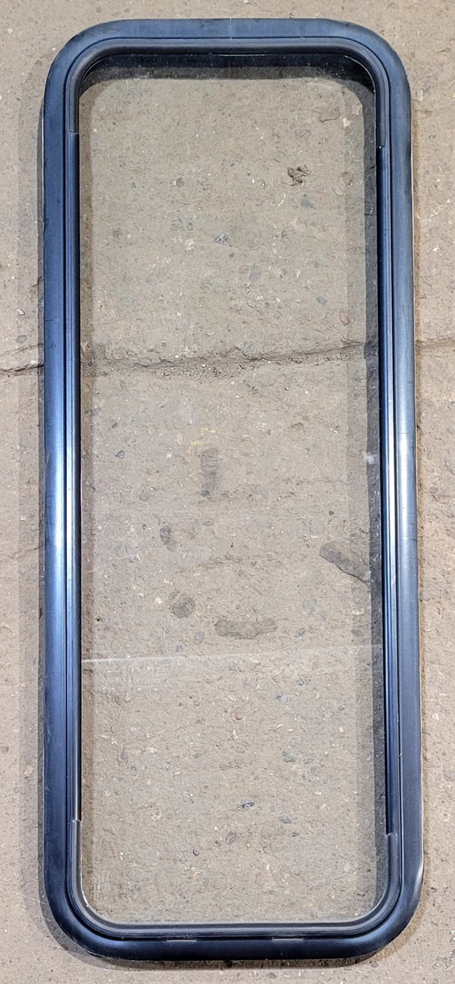Used Black Radius Non Opening Window : 17 1/4" W x 47 1/4" H x 1" D - Young Farts RV Parts