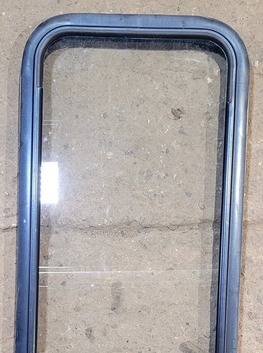 Used Black Radius Non Opening Window : 17 1/4" W x 47 1/4" H x 1" D - Young Farts RV Parts
