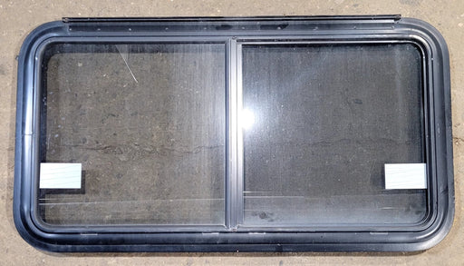 Used Black Radius Emergency Opening Window : 41 1/4" W x 21 1/2" H x 1 1/4" D - Young Farts RV Parts