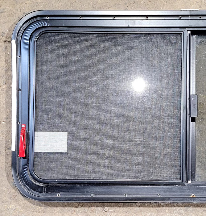 Used Black Radius Emergency Opening Window : 41 1/4" W x 21 1/2" H x 1 1/4" D - Young Farts RV Parts