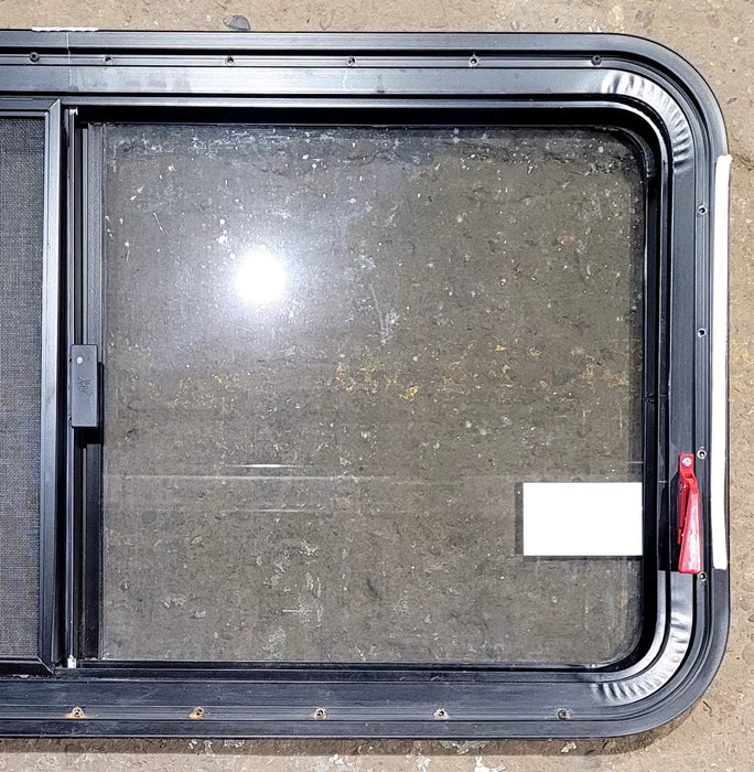 Used Black Radius Emergency Opening Window : 41 1/4" W x 21 1/2" H x 1 1/4" D - Young Farts RV Parts