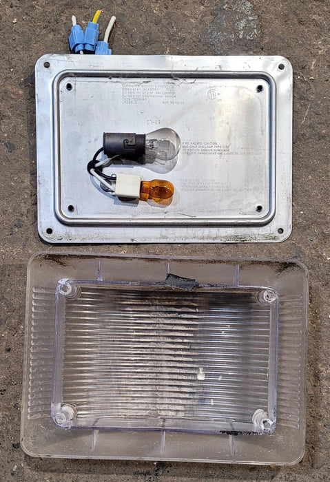 Used Porch Light - Clear Lens - 8 1/4" x 6" - No switch - Young Farts RV Parts