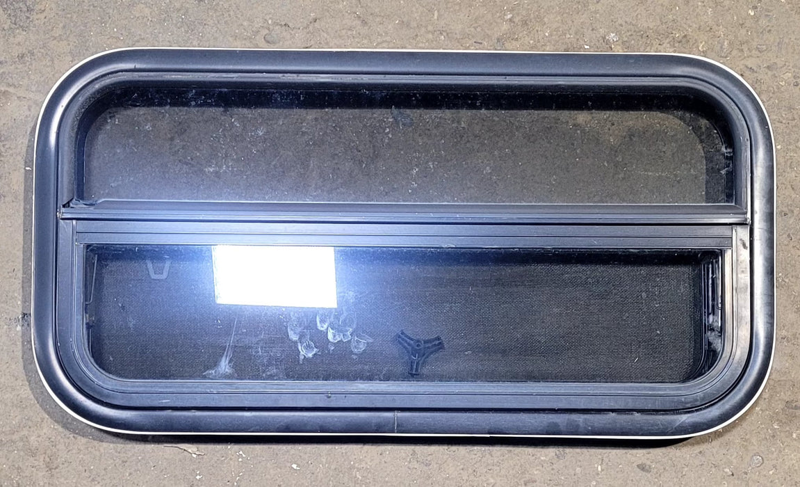 Used Black Radius Opening Window : 29 1/4" W x 14 1/2" H x 1 1/4" D