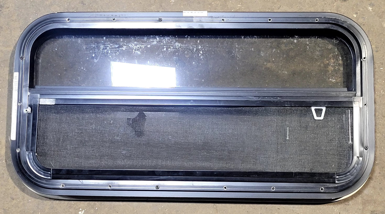 Used Black Radius Opening Window : 29 1/4" W x 14 1/2" H x 1 1/4" D