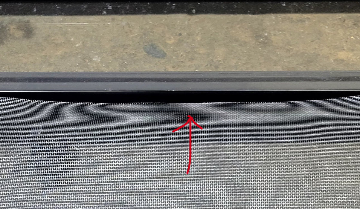 Used Black Radius Opening Window : 29 1/4" W x 14 1/2" H x 1 1/4" D - Young Farts RV Parts