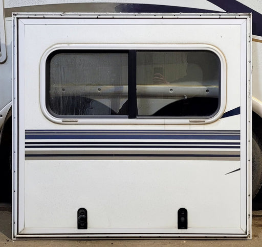 Used Square Storage/ Teardrop Trailer Entry Door 46 5/8" W x 43 7/8" H - Young Farts RV Parts