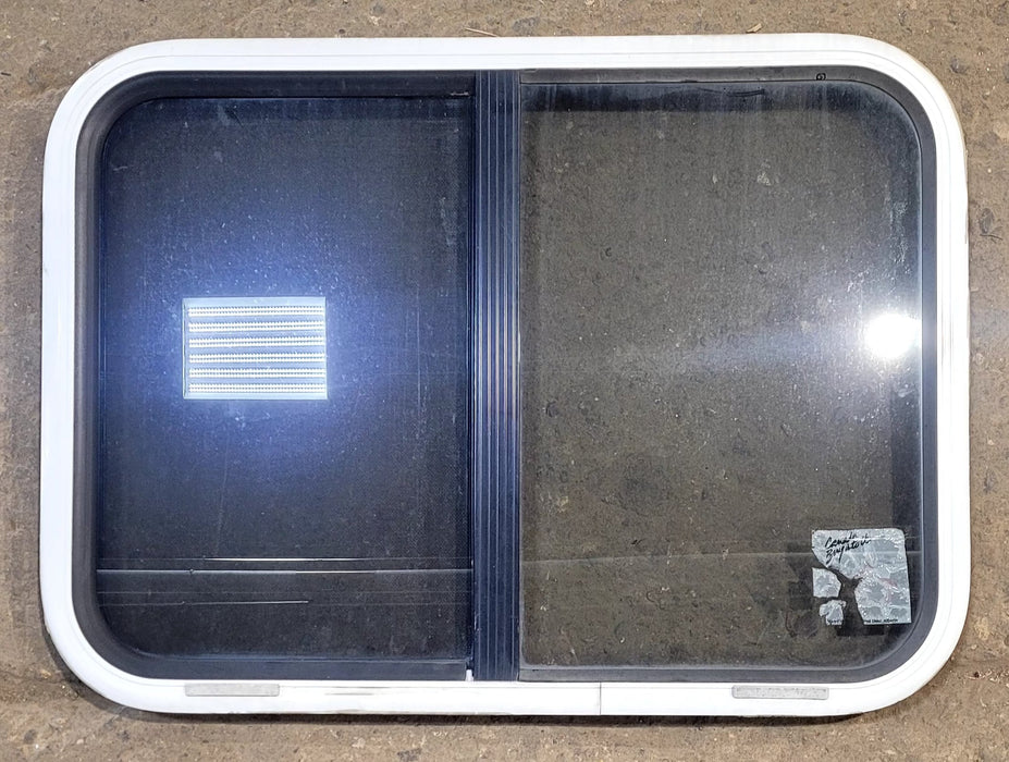 Used White Radius Opening Window : 30 1/4" W x 21 3/4" H x 1 3/4" D