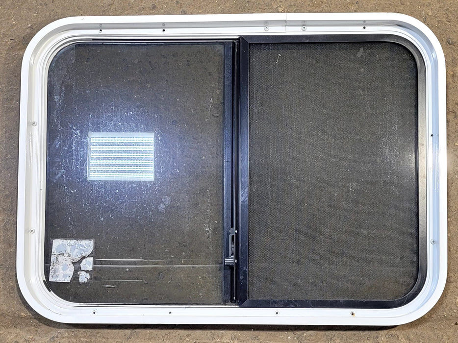 Used White Radius Opening Window : 30 1/4" W x 21 3/4" H x 1 3/4" D
