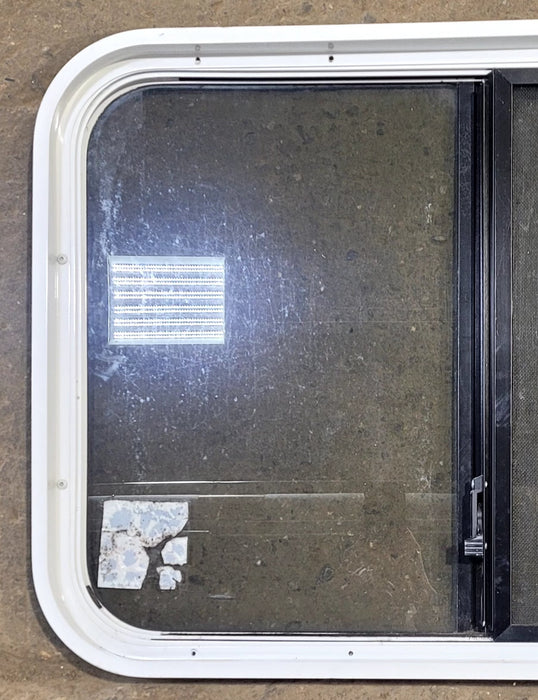Used White Radius Opening Window : 30 1/4" W x 21 3/4" H x 1 3/4" D