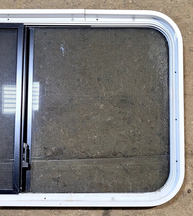 Used White Radius Opening Window : 36 1/4" W x 21 3/4" H x 1 3/4" D