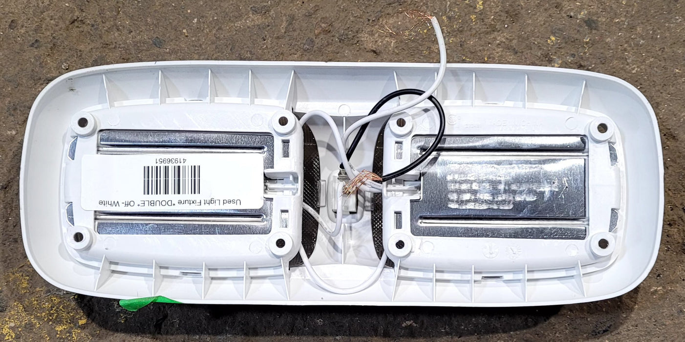Used Light Fixture *DOUBLE* Off- White - Young Farts RV Parts