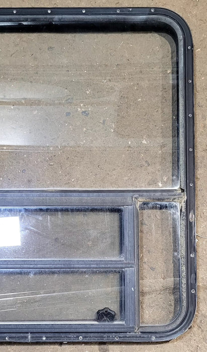 Used Black Radius Opening Window : 36 1/2" W x 37 1/2" H x 1 5/8" D - Young Farts RV Parts