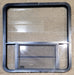 Used Black Radius Opening Window : 36 1/2" W x 37 1/2" H x 1 5/8" D - Young Farts RV Parts