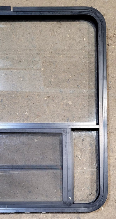 Used Black Radius Opening Window : 36 1/2" W x 37 1/2" H x 1 5/8" D - Young Farts RV Parts