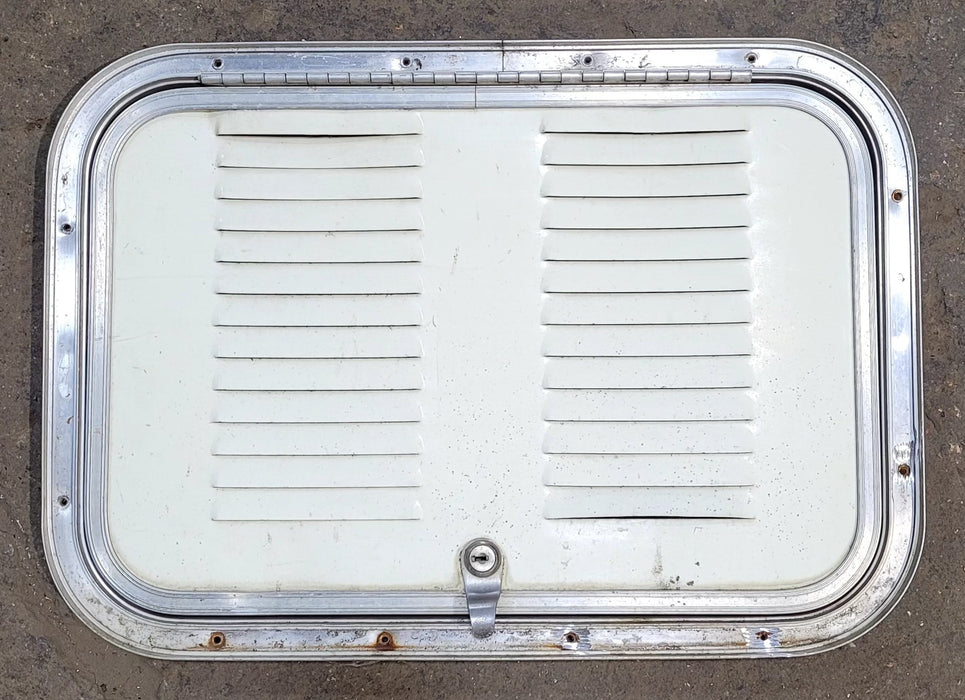 Used Radius Cornered Cargo/ Battery Box Door 18 7/8" x 12 7/8" x 3/4" D - Young Farts RV Parts