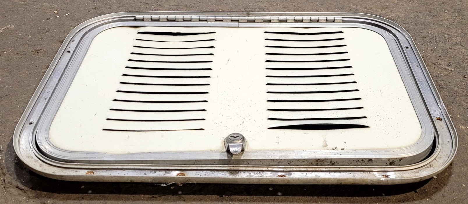 Used Radius Cornered Cargo/ Battery Box Door 18 7/8" x 12 7/8" x 3/4" D - Young Farts RV Parts