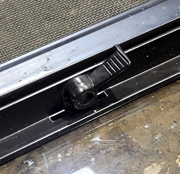 Used Black Radius Opening Window : 47 3/4" W x 23 3/4" H x 1 7/8" D - Young Farts RV Parts