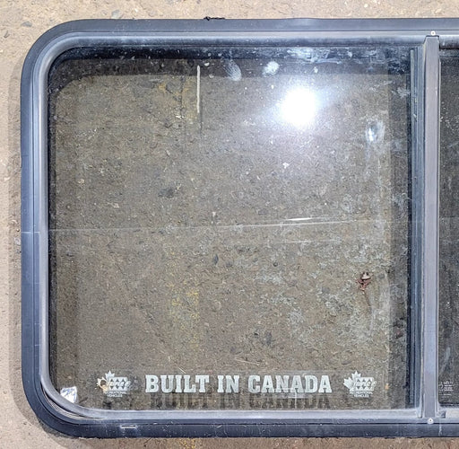 Used Black Radius Opening Window : 47 3/4" W x 23 3/4" H x 1 7/8" D - Young Farts RV Parts