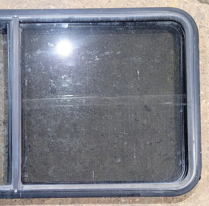 Used Black Radius Opening Window : 47 3/4" W x 23 3/4" H x 1 7/8" D - Young Farts RV Parts