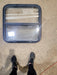 Used Black Radius Opening Window : 25 1/2" W x 25 1/2" H x 1 3/4" D - Young Farts RV Parts