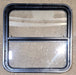 Used Black Radius Opening Window : 25 1/2" W x 25 1/2" H x 1 3/4" D - Young Farts RV Parts