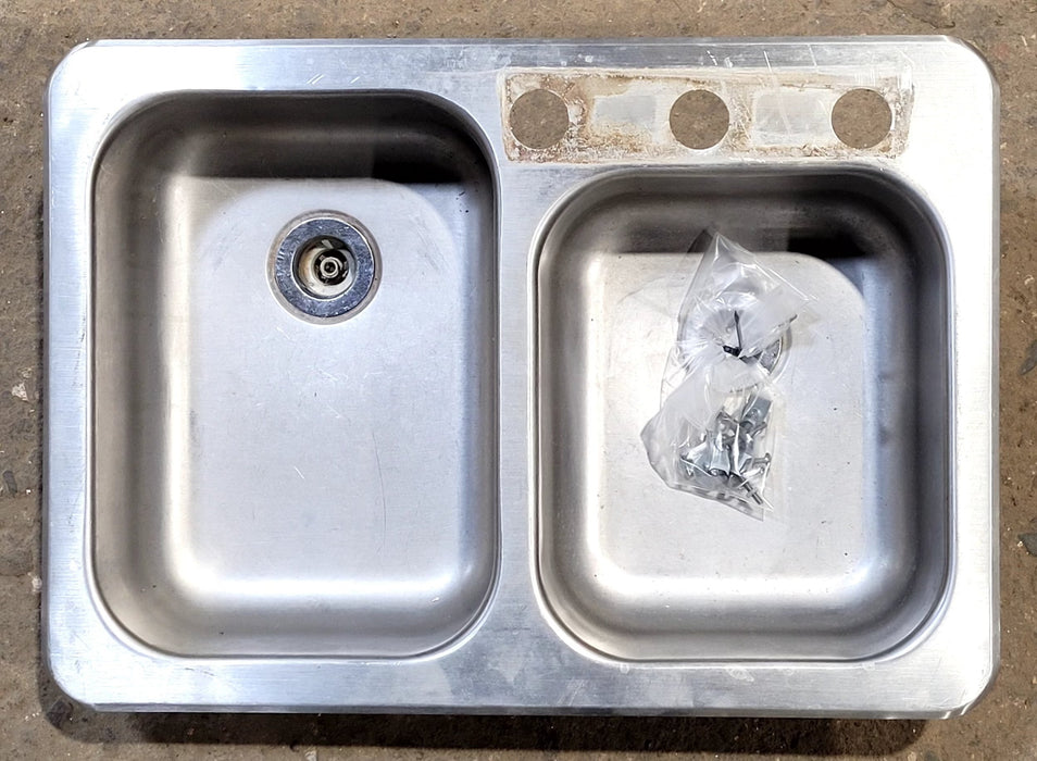 Used RV Double Kitchen Sink  24” W x 17” L - Young Farts RV Parts