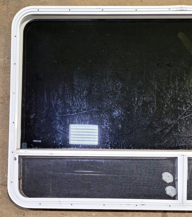 Used White Radius Opening Window : 59 1/2" W x 34 1/2" H x 1 3/4" D