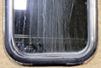 Used Black Radius Non Opening Window : 14 3/4" W x 18 1/4" H x 1 1/8" D - Young Farts RV Parts