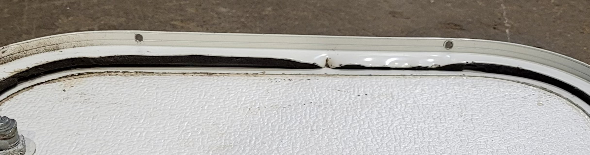 Used Radius Cornered Cargo Door 31 7/8" x 14 7/8" x 7/8"D - Young Farts RV Parts