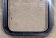 Used Black Radius Non Opening Window : 17 1/4" W x 22 1/4" H x 1 5/8" - Young Farts RV Parts