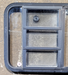 Used Black Radius Emergency Opening Window : 47 1/4" W x 22 1/4" H x 1 3/4" - Young Farts RV Parts