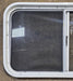 Used Slanted White Radius Opening Window : 37" W x 18 1/2" H x 1 7/8" D - Young Farts RV Parts