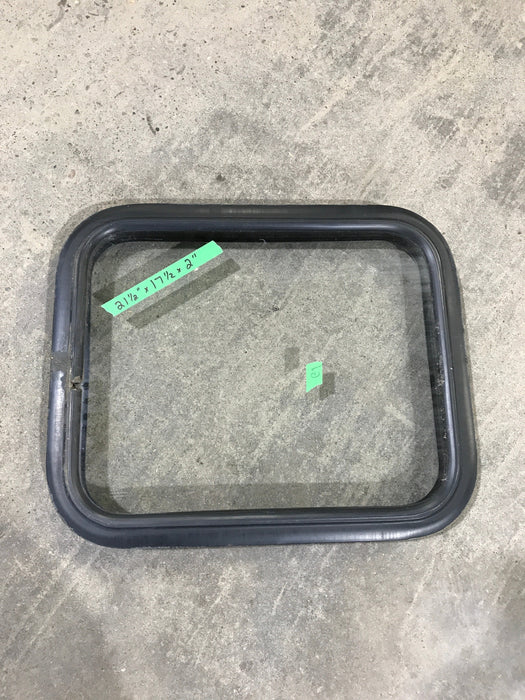 Used Black Radius Non Opening Window : 21 1/2" W X 17 1/2" H X 2" D