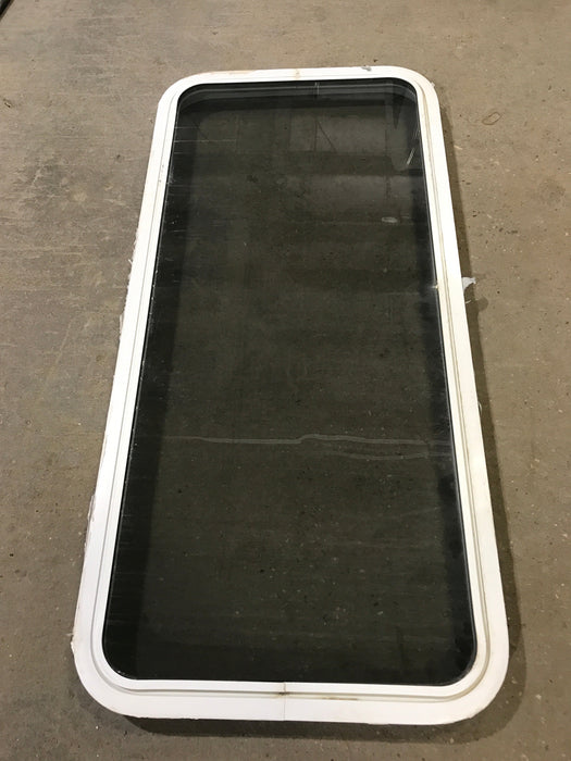 Used White Radius Non Opening Window : 47 3/4" W x 21 1/2" H x 2" D