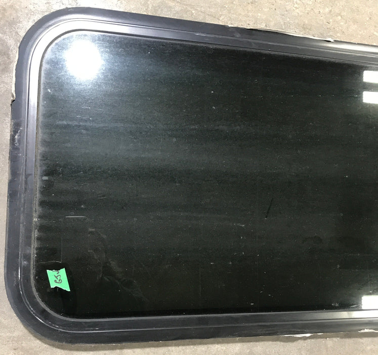 Used Black Radius Non Opening Window : 17 1/2" W x 39 1/2" H x 1 7/8" D