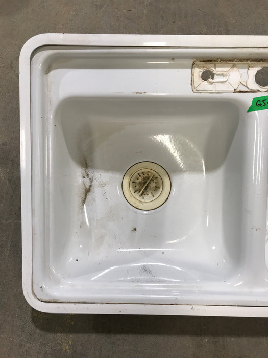 Used Double Kitchen Sink 33” W x 19” L