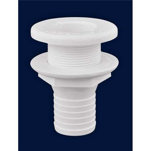 Attwood Marine Boat Scupper - Thru-Hull Connector - Fits 1.5" Hose - White; Single - 3875-1