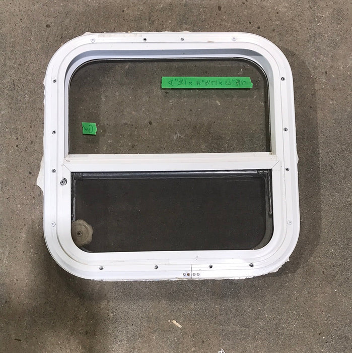 Used White Radius Opening Window : 17 1/2" W x 17 1/2" H x 1 1/2" D