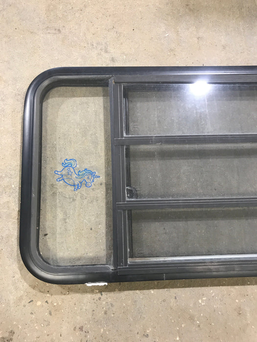 Used Black Radius Opening Window : 60" W x 21 3/4" H x 2" D