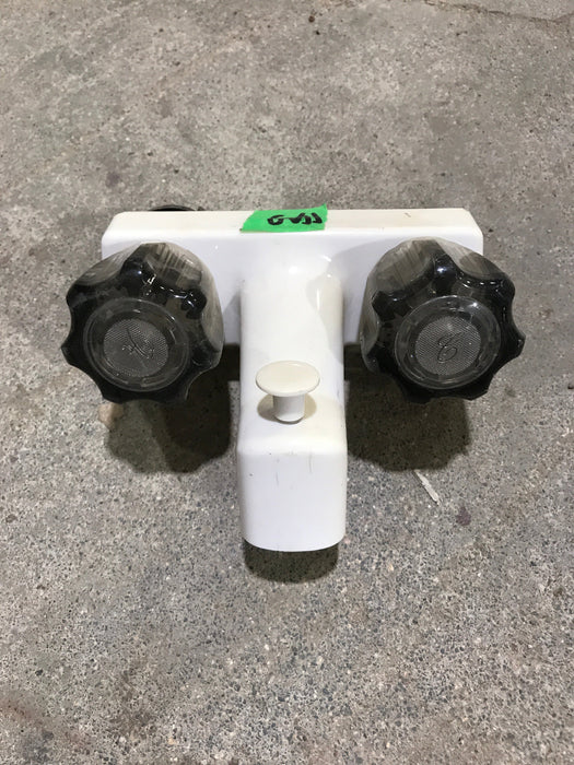 Used 4" Shower Faucet With Diverter, Bone, Smoked Knobs