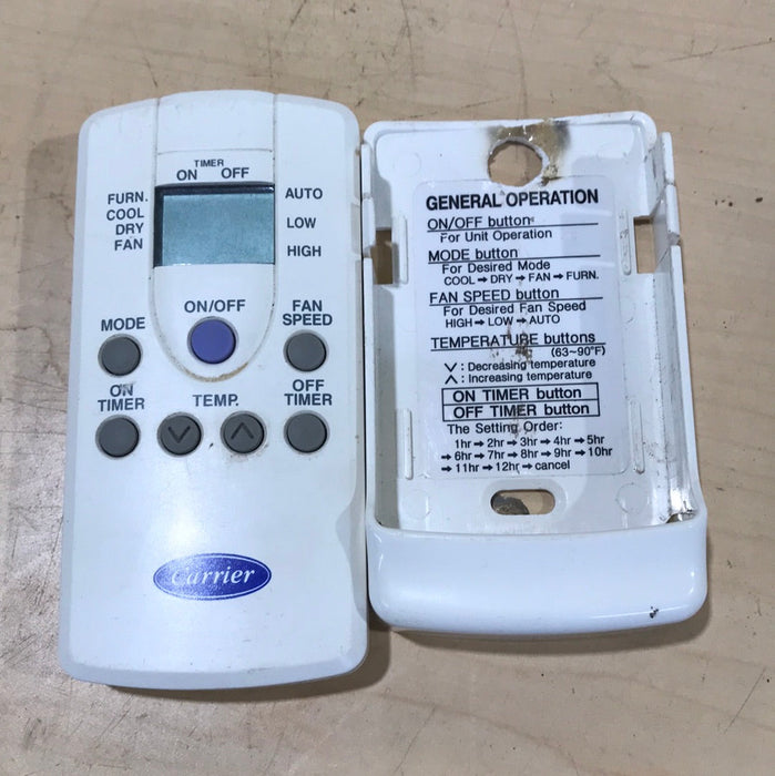 Used Carrier Air Conditioner Digital Remote/ Thermostat - 71DC6E58030 , MH 040501176