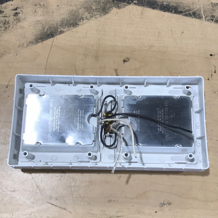 Used RV Interior Light Fixture *DOUBLE* Off-White - LR 36513 - 619-X - WITH SWITCH