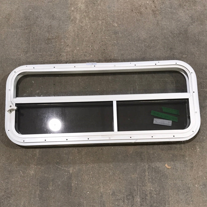 Used White Radius Opening Window : 35 1/2" W X 14 1/2" H X 1 3/4" D