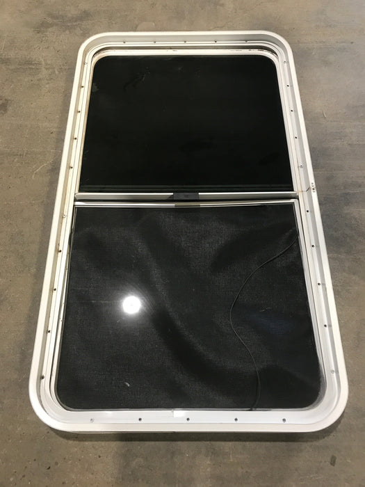 Used White Radius Opening Window : 45 1/4" W x 25 1/2" H x 2" D
