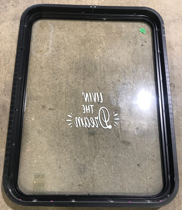 Used Black Radius Non Opening Window : 35 1/2" W x 26 1/2" H x 1 7/8" D