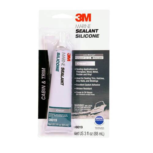 Marine Grade Adhesive Sealant - 3 Ounce Tube; Clear; Single - 08019
