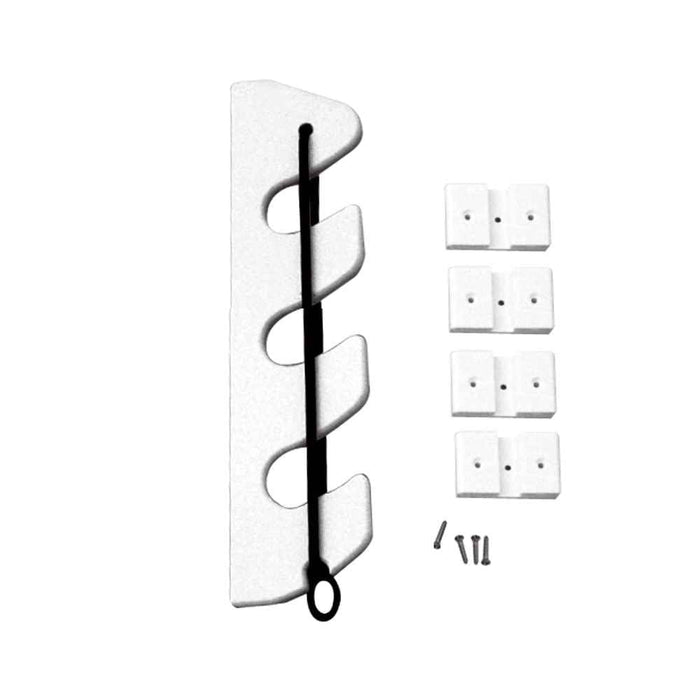 3 - Rod Poly Bungee Rod Holder Rack - White - Young Farts RV Parts