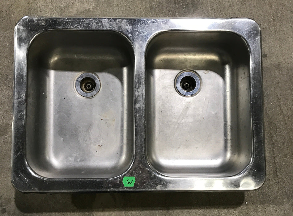 Used Double Kitchen Sink 24” W X 17” L