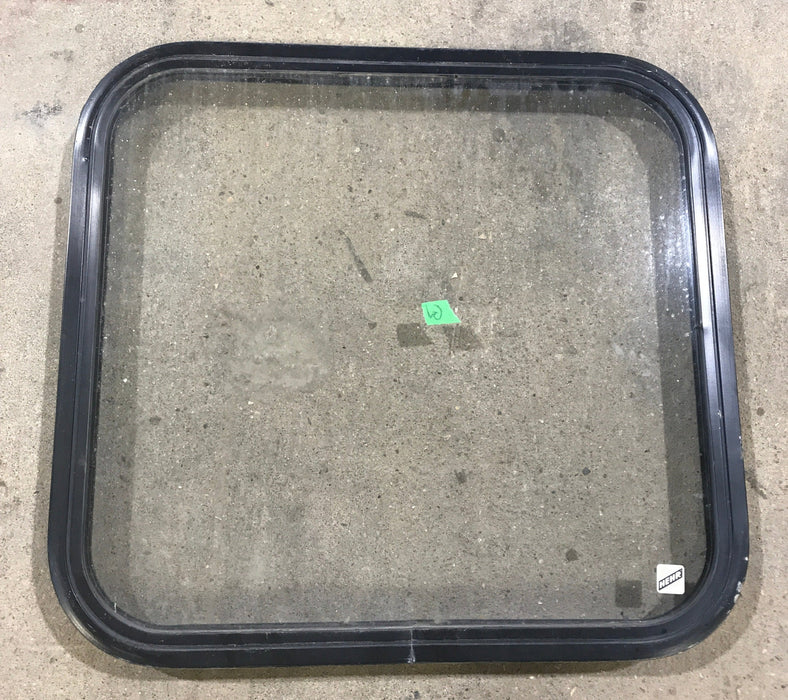 Used Black Radius Non-Opening Window : 23" W X 22" H X 2" D